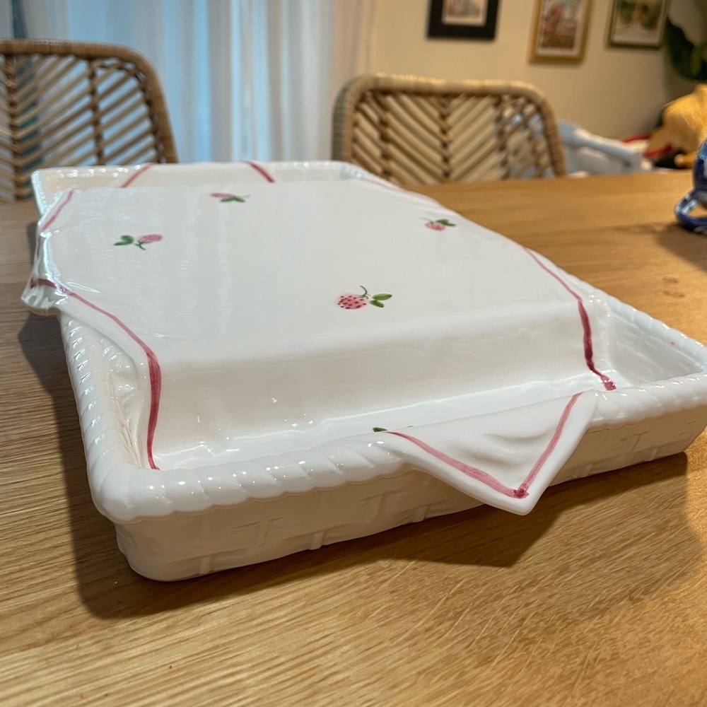 Shafford Original Serving Platter Appetizer Strawberry Divided Tray Vintage 1986